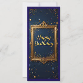 Design com quadro de ouro em cor azul marinho