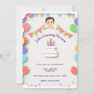 Design Convite de aniversário colorido