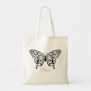 Design da bolsa de tote de borboleta Elegante por