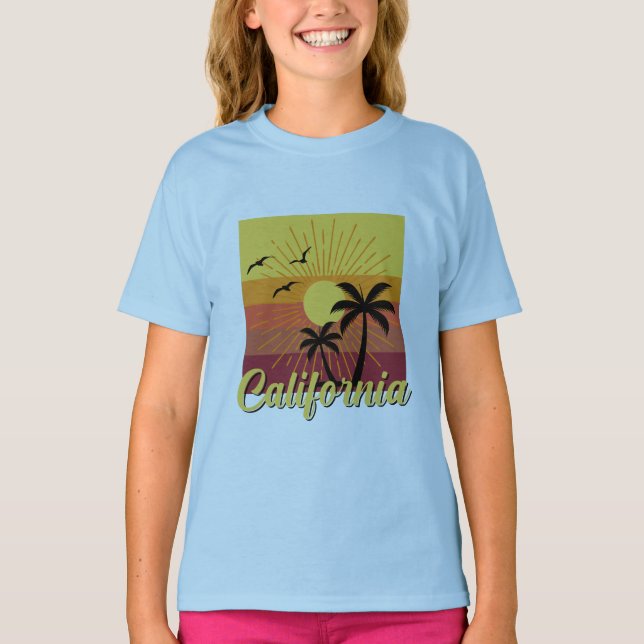 Design da Califórnia - Camisa Básica Para Meninas (Frente)