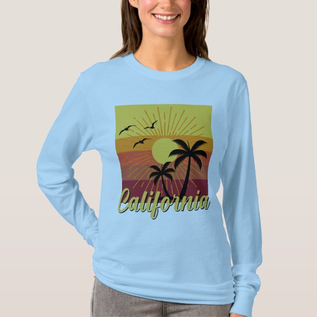 Design da Califórnia - Camisa de Manga Longa Básic (Frente)