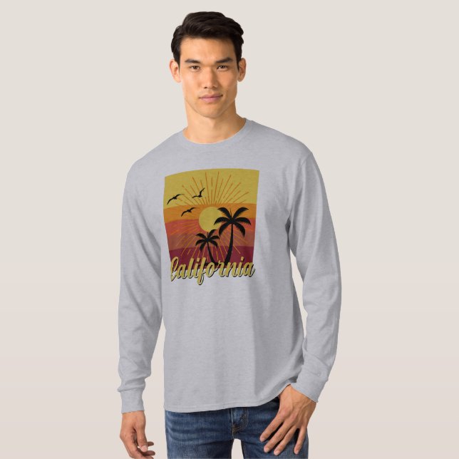 Design da Califórnia - Camisa de Manga Longa Básic (Frente Completa)