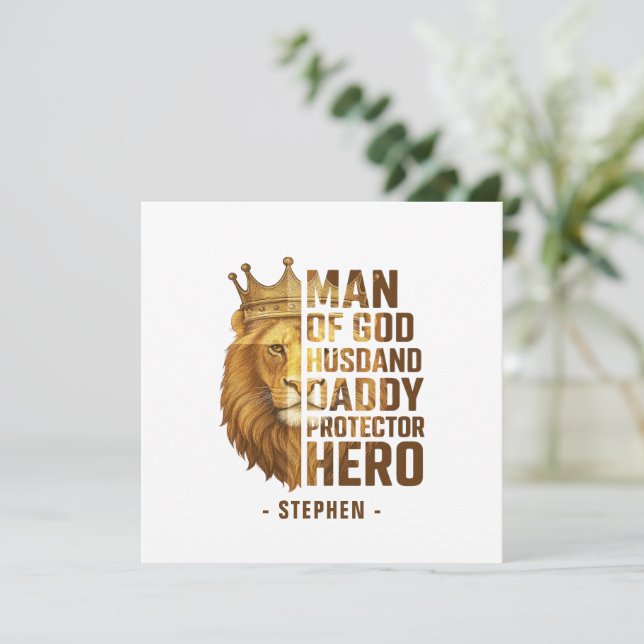 Design da Coroa de Leão de Deus - Marido, Pai (Em pé/Frente)
