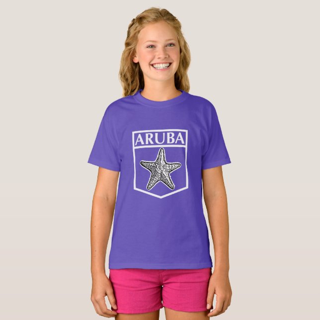 Design da Ilha de Aruba - Camiseta Básica para Men (Frente Completa)
