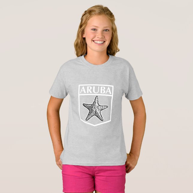 Design da Ilha de Aruba - Camiseta Básica para Men (Frente Completa)