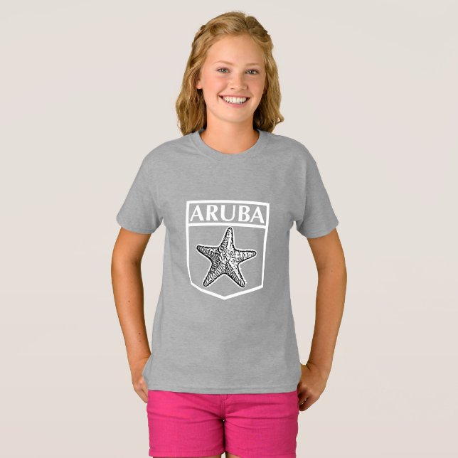Design da Ilha de Aruba - Camiseta Básica para Men (Frente Completa)