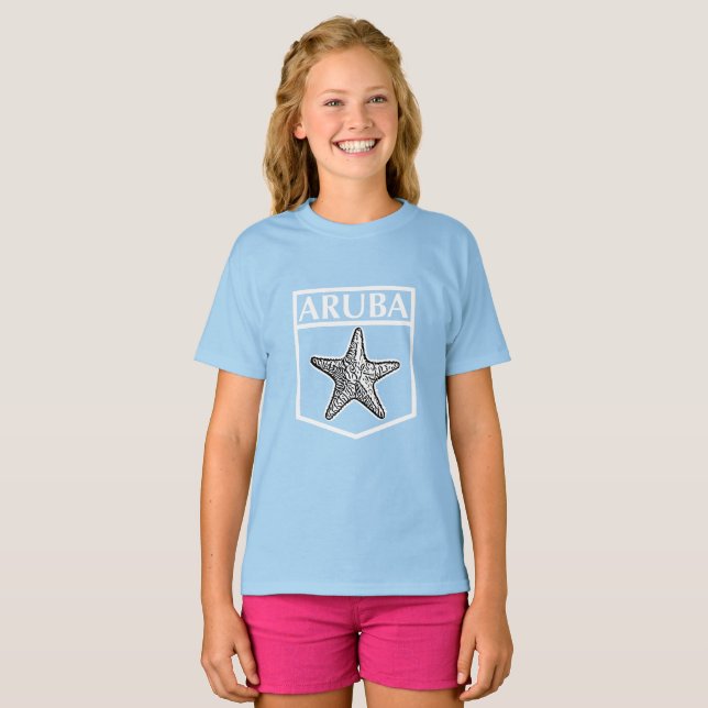 Design da Ilha de Aruba - Camiseta Básica para Men (Frente Completa)