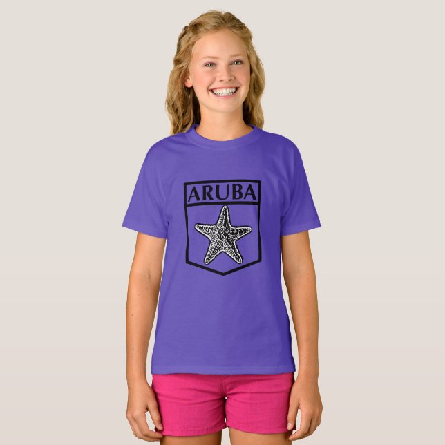 Design da Ilha de Aruba - Camiseta Básica para Men (Frente Completa)
