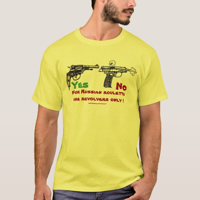 Design das camisetas engraçadas da roleta de russo (Frente)