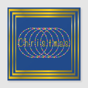 Design das luzes de Natal no azul com ouro