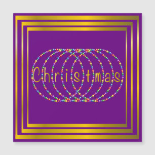 Design das luzes de Natal no roxo com ouro