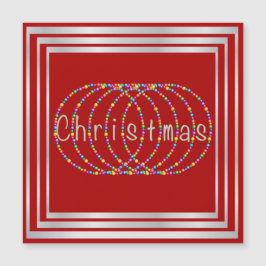 Design das luzes de Natal no vermelho com prata