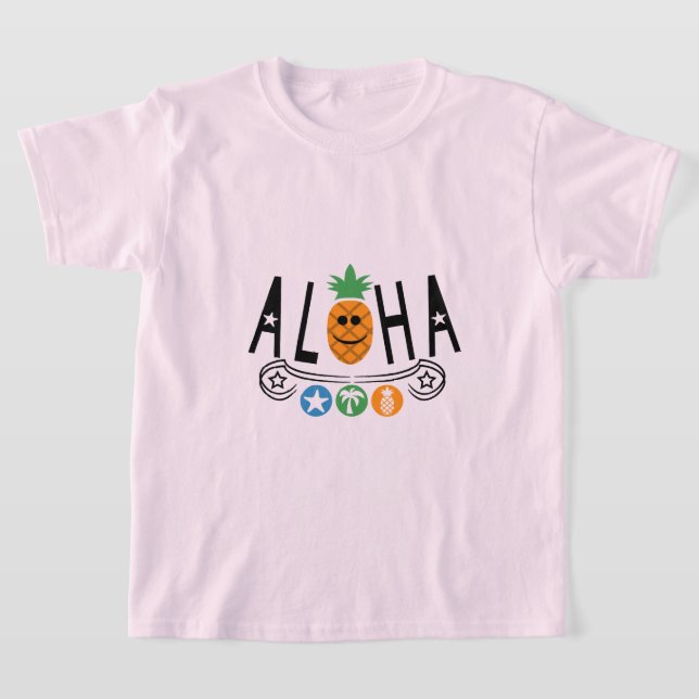 Design de Abacaxi Aloha - Camiseta Básica Para Rap (Postura )
