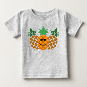 Design de abacaxi Feliz - Camiseta de Bebê Fine Je