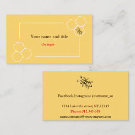 design de abelha cartão de visita personalizável