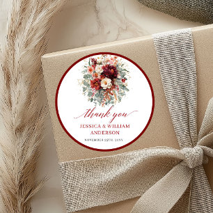 Design de Adesivo de Casamento Clássico Vermelho E