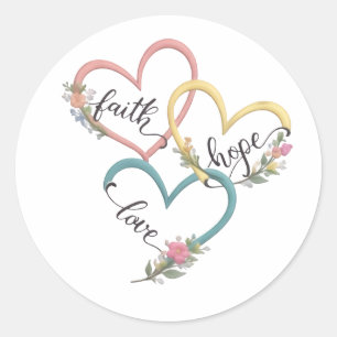 Design de Adesivo Fé Esperança Amor