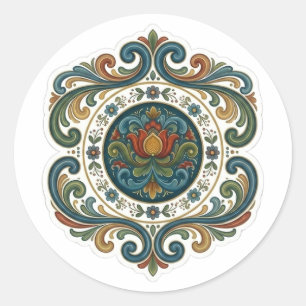 Design de Adesivo Mandala Rosemaling