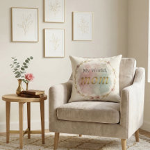 Design de Almofada com Citação da Mamãe em Aquarel