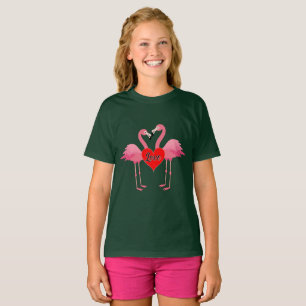 Design de Amor Flamingo Rosa - Camisa Básica Para