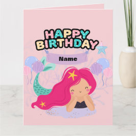 Design de aniversário da Sereia - Cartão de presen