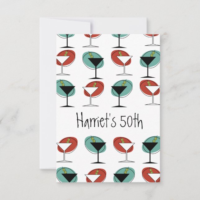 Design de aniversário ou convite de festas de vidr (Frente)