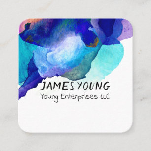 design de aquarela cartão de visita personalizado