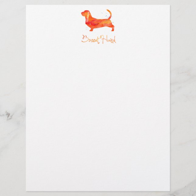 Design de Aquarela de Hound Basset (Frente)