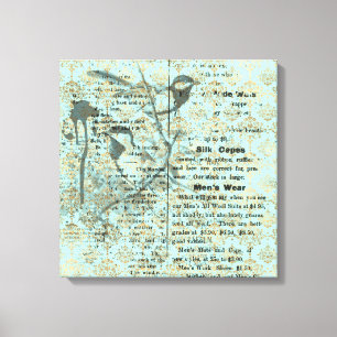 Design de Arte Vintage na Canvas Esticada