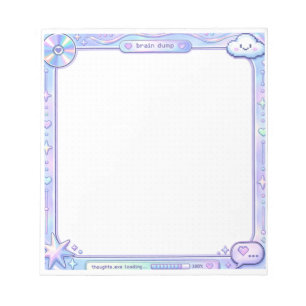 Design de Bloco de Notas Kawaii Y2K Ciber Pastel B