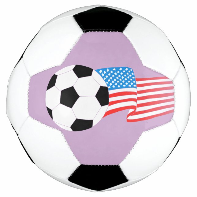 Design de bola de futebol roxa clara com bandeira  (Frente)