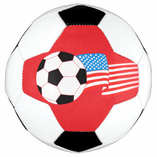 Design de Bola de Futebol Vermelha Com Bandeira Am