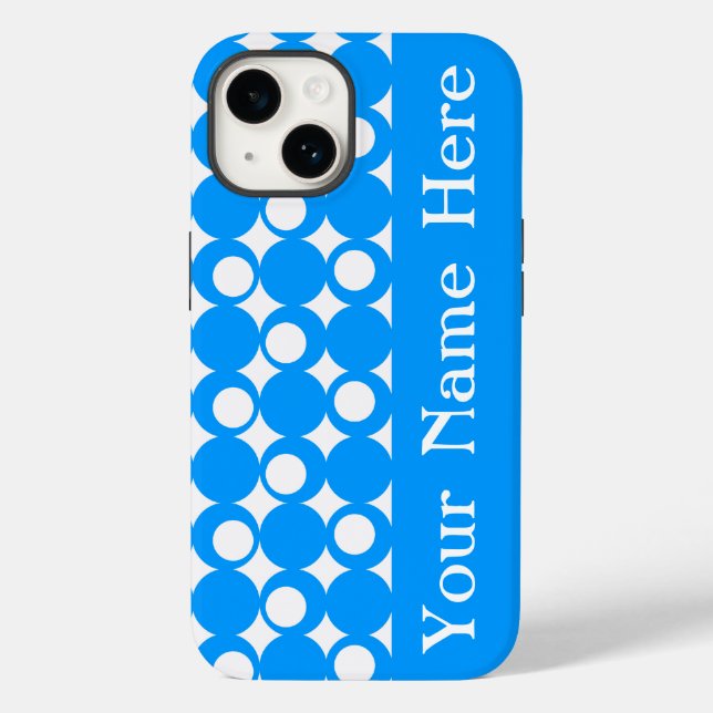 Design de Bola de Mod Azul Claro com nome (Verso)