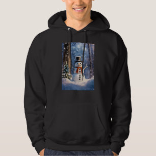 Design de boneco de neve, camiseta de capuz básica