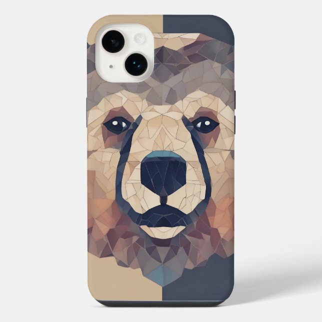 Design de Cabeça de Urso Baixo Poli (Verso)