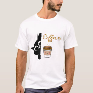 Design de Café Cartoon Fofo – Camiseta para Amante