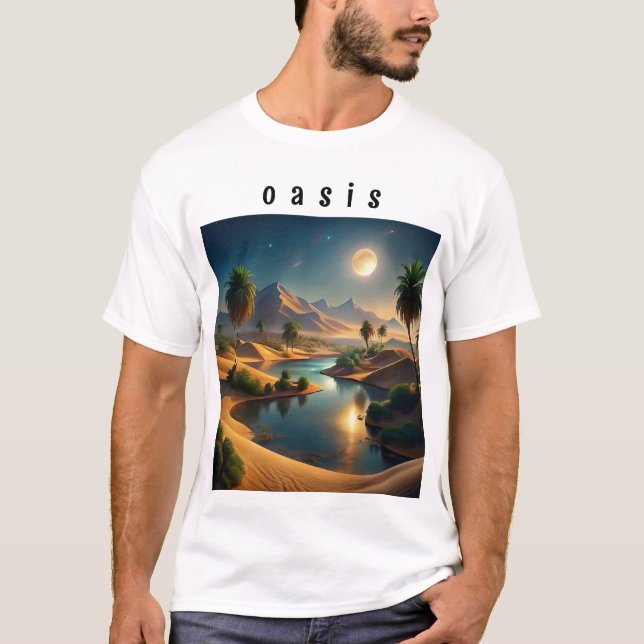 Design de camisa criativa para vista de oásis (Frente)