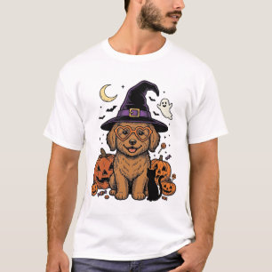 Design de Camisa de Abóbora de Bruxa de Cachorro d