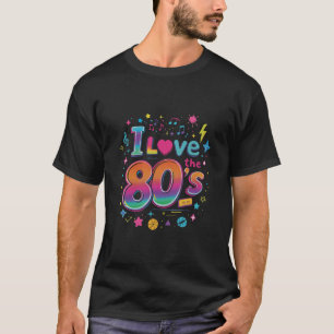 Design de Camisa de Amor com anos 80 Retro