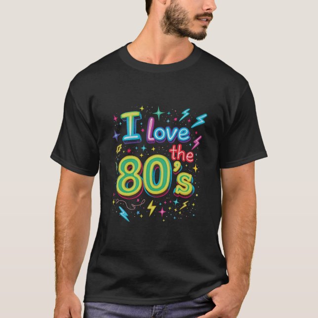Design de Camisa de Amor com anos 80 Retro (Frente)