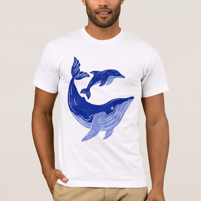 Design de Camisa de Baleia Azul (Frente)