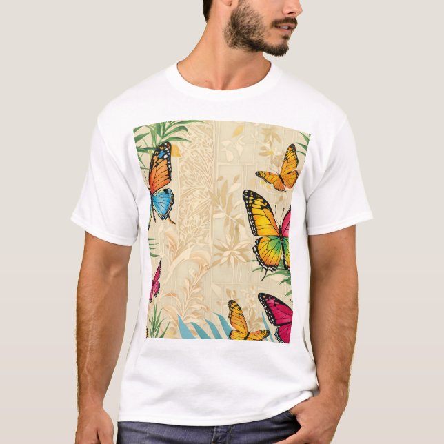 Design de Camisa de Camisa da Borboleta de Verão (Frente)