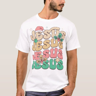 Design de Camisa de Camisa Festiva Jesus Tipografi