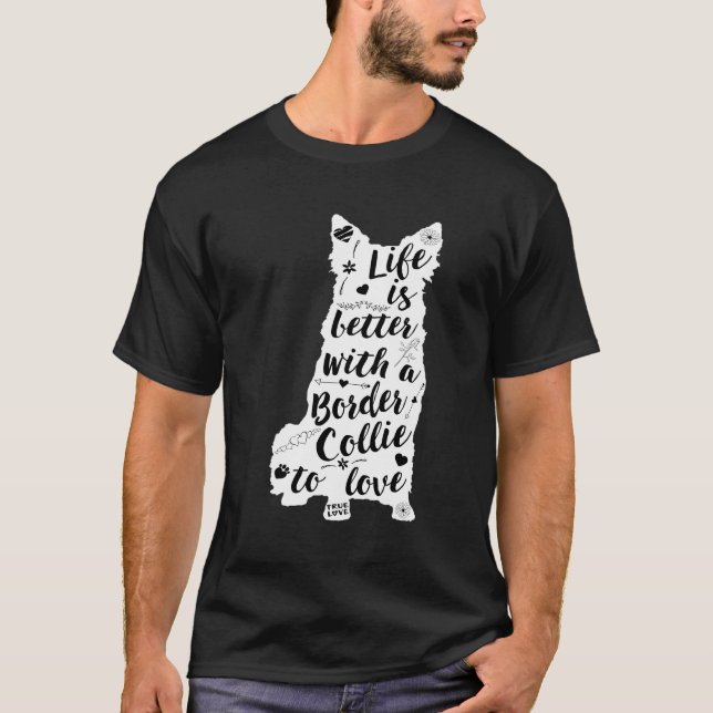 Design De Camisa De Collie De Borda L (Frente)