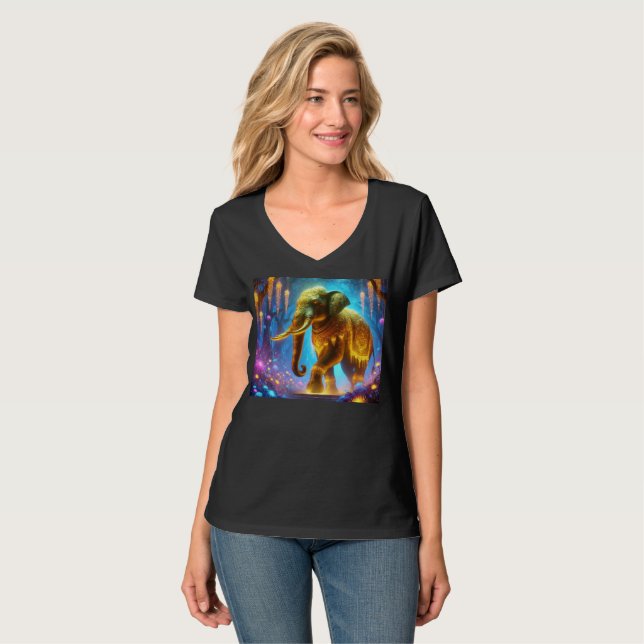 Design de Camisa de Elefante Regal Brilhante. (Frente Completa)
