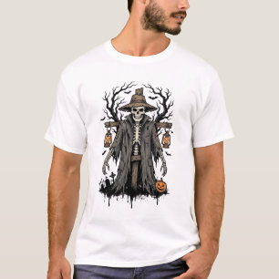 Design de Camisa de Espantalho de Esqueleto de Hal
