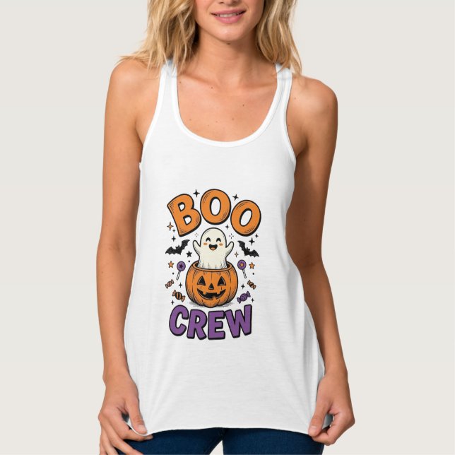 Design de Camisa de Halloween Abóbora Fantasma Fof (Frente)