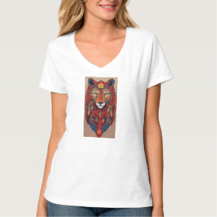 Design de Camisa de Leão Geométrico