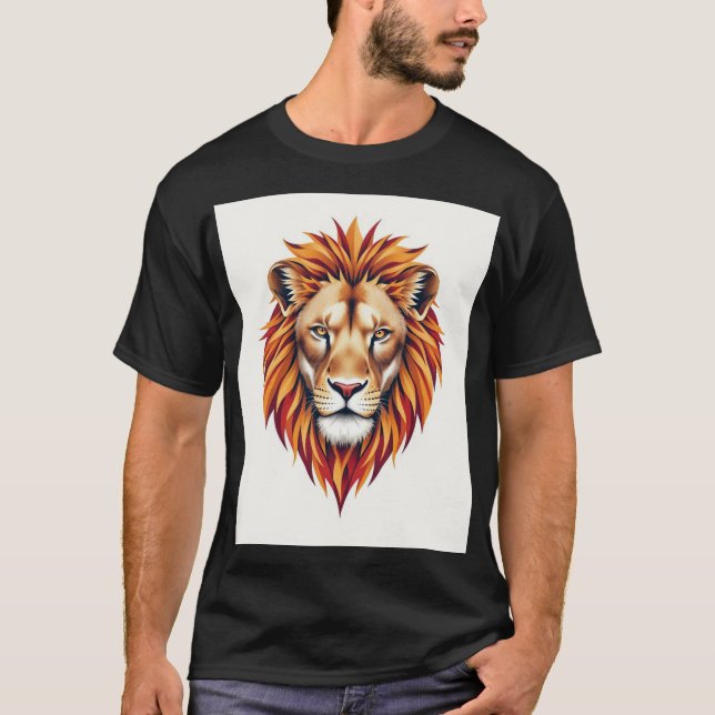 Design de Camisa de Leão Glitométrico (Frente)