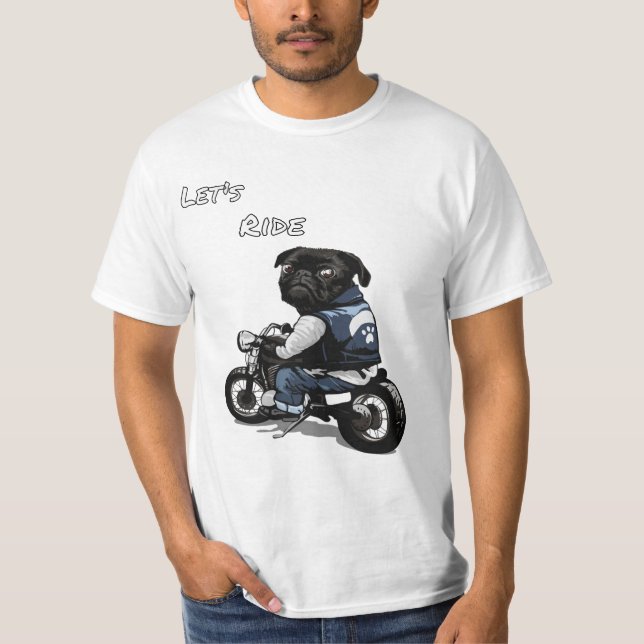 Design de Camisa de Motocicleta de Cão (Frente)
